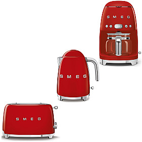  Smeg - Frukostpaket 3 delar - Röd med 50's Style