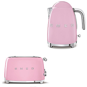  Smeg - Frukostduon - Rosa med 50's Style