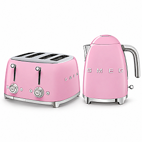 Smeg - Frukostduon - Rosa med 50's Style