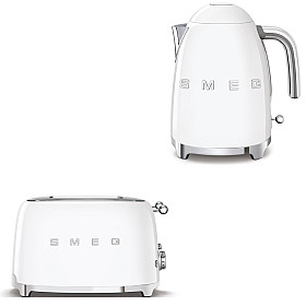  Smeg - Frukostduon - Vit med 50's Style