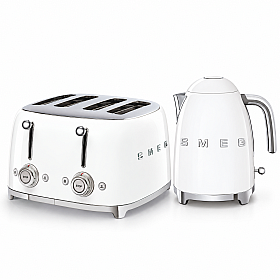 Smeg - Frukostduon - Vit med 50's Style