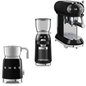 Smeg - Kaffepaketet - Espressobryggare, kaffekvarn & mjölkskummare - Svart