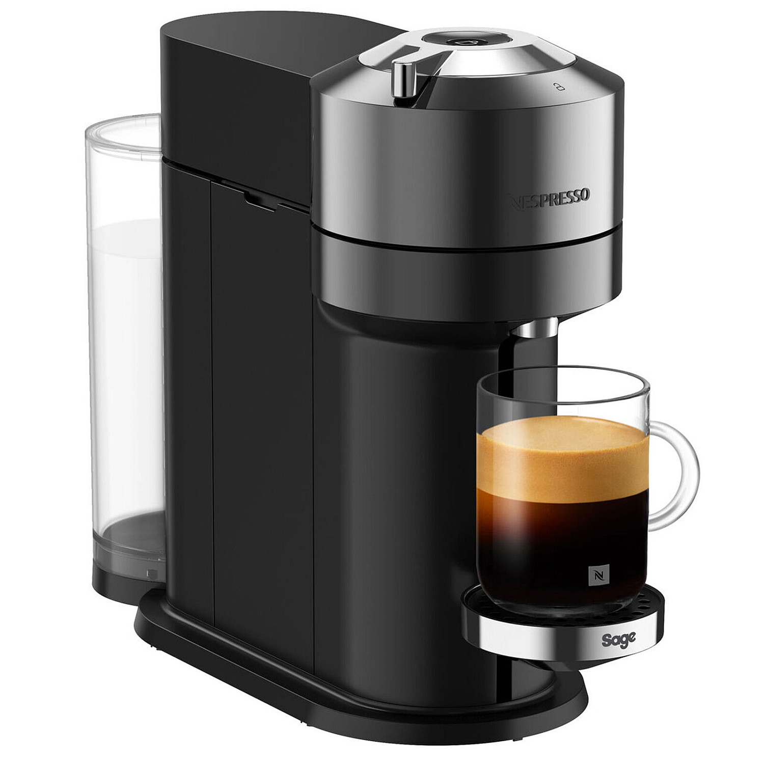 Sage kapselmaskin nespresso vertuo next deluxe kapselmaskin, chrome