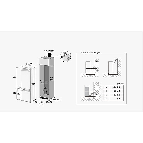 Samsung - BRB26603EWWEF, 177,5cm, Passar IKEA Metod Samsung - BRB26603EWWEF, 177,5cm, Passar IKEA Metod