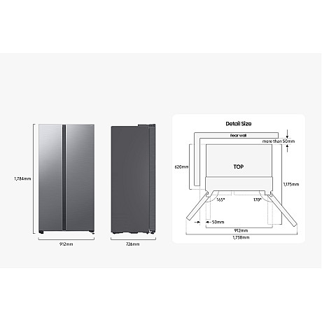 Samsung - RS70F65QEFEF Side by side, Black Doi