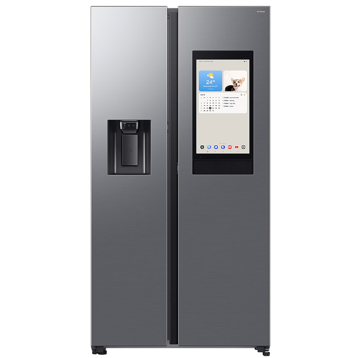 Samsung side by side rs90f66betef, med family hub och ai home