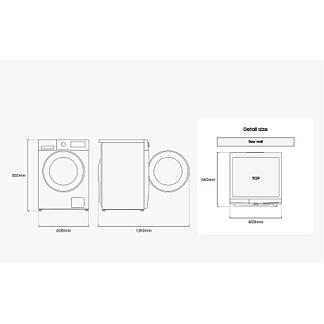 Samsung - WW90DG5G34ABEE  9kg, Svart