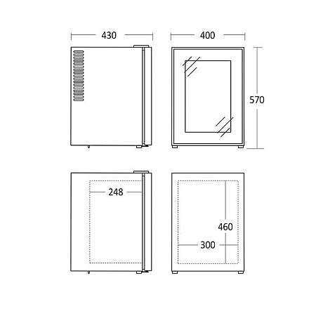Scandomestic - MB 34 BGD - Svart, med LED belysning