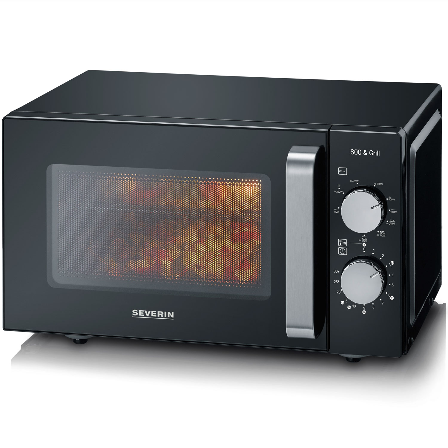 Severin fristående mikrovågsugn mw7762 - svart - 20l volym, 800w