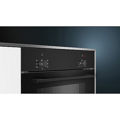 Siemens - HB010FBA1 + BF520LMA1 - Svart, ugn varmluft, mikro mekanisk