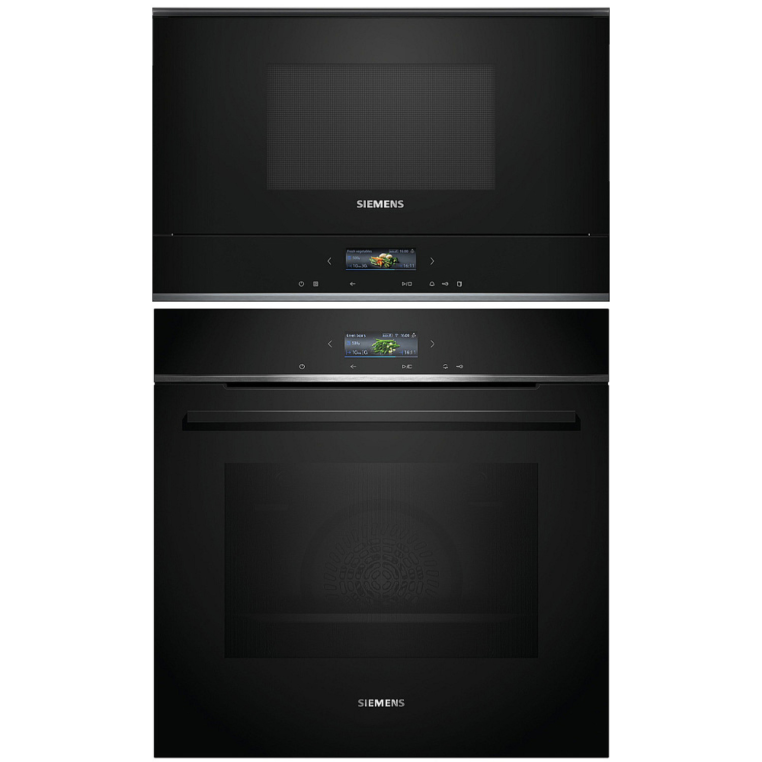 Siemens paket ugn och mikro hb772a1b1-bf722l1b1  - iq700, pyrolys + v&auml;nsterh&auml;ngd mikro