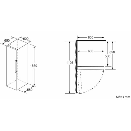 Siemens - KS36VFWEP - GS36NFWEV - iQ300, Vit, 186cm Siemens - KS36VFWEP - GS36NFWEV - iQ300, Vit, 186cm