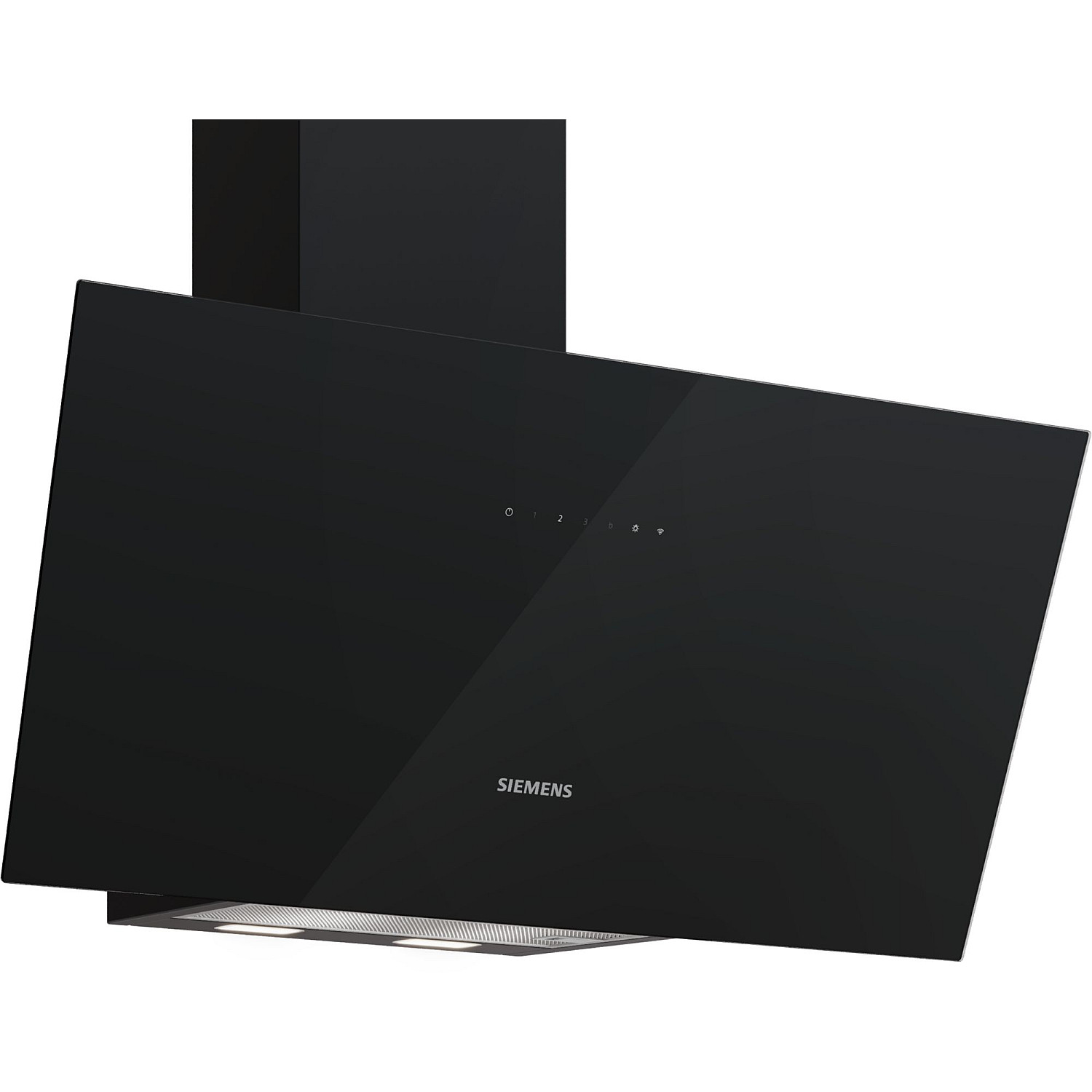 Siemens vägghängd fläkt lc87kcn61 - iq500, svart glas, bredd 80 cm
