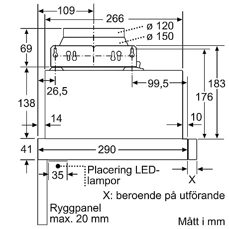 Siemens - LI64MA531 Utdragbar Fläkt 60 cm Silvermetallic