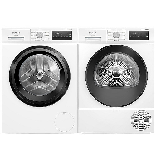 Siemens paket tvättmaskin och torktumlare wm14n22edn-wt45hv0edn - iq300
