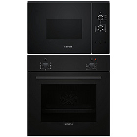 Paket ugn och mikro Siemens - HB010FBA1 + BF520LMA1 - Svart, ugn varmluft, mikro mekanisk Paket ugn och mikro Siemens - HB010FBA1 + BF520LMA1 - Svart, ugn varmluft, mikro mekanisk