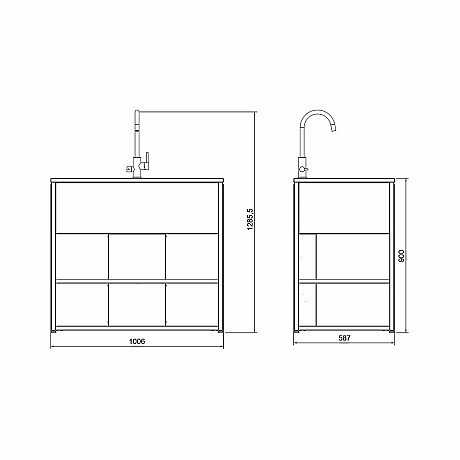 Skeldervik -  Diskbänksmodul Stainless Countertop