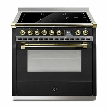 Steel - Induktionsspis Ascot Combi-steam 90 cm, Svart/Mässing Steel - Induktionsspis Ascot Combi-steam 90 cm, Svart/Mässing