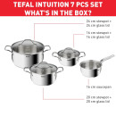 TEFAL - B864S734  Intuition Grytset 7 pcs set Stainless steel