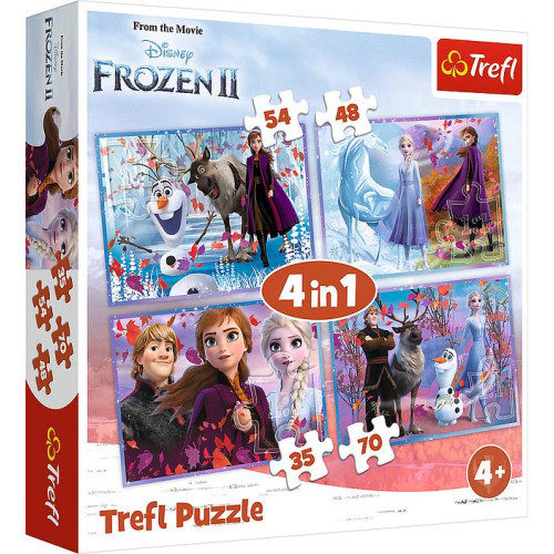 Trefl - TREFL Frozen 2. 4-i-1 pussel