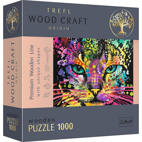 Trefl - Colorful Cat pussel trä 1000 bitar