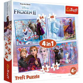 Trefl - TREFL Frozen 2, 4-i-1 pussel