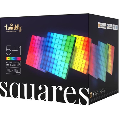 Twinkly - Squares 5+1 pack LED-paneler svart RGB