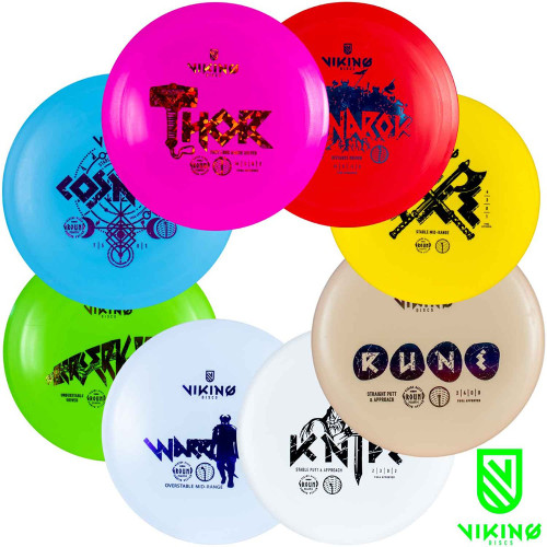 Viking discs träningsmaskin discs frisbeegolf ground original 8-disc set