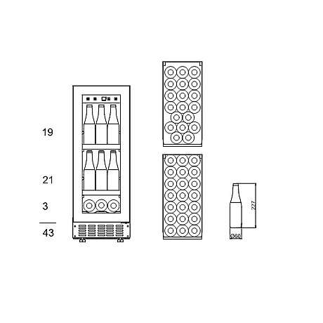mQuvée - BeerServer 30 BS30-700 - Inbyggbar ölkyl för 57 burkar