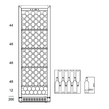 mQuvée - Velvet 125 Glass VCS200FGB - Vinlagringsskåp 200 flaskor