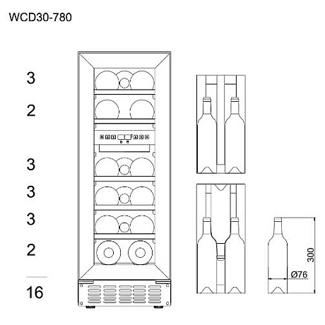 mQuvée - WineCave 780 30D Anthracite - Vinkyl 20 flaskor, 2 zoner