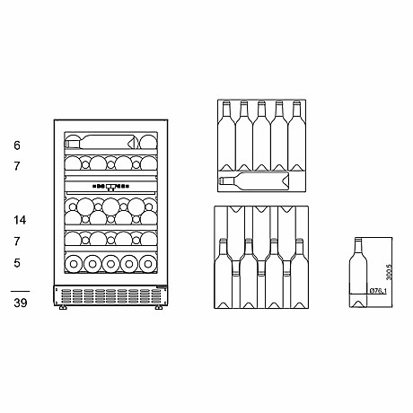 mQuvée - WineCave 50D Modern - Vinkyl 39 flaskor med 2 zoner