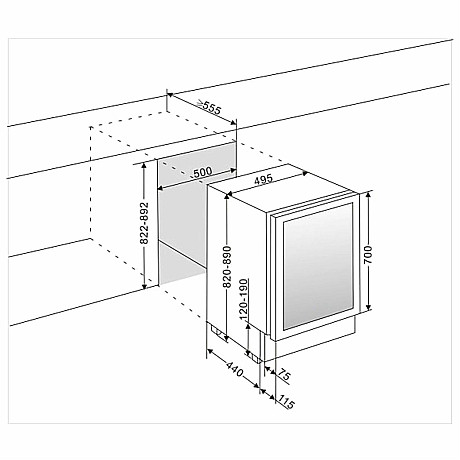 mQuvée - WineCave 50D Modern - Vinkyl 39 flaskor med 2 zoner
