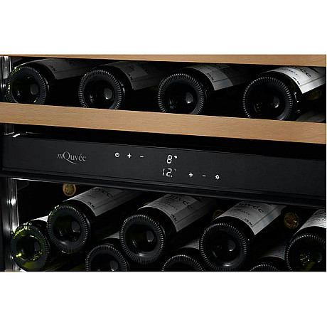 mQuvée - WineCave 60D Modern - Inbyggbar vinkyl 45 flaskor, 2 zoner