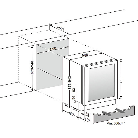 mQuvée - WineCave 780 60D Anthracite - Vinkyl 53 flaskor, 2 zoner
