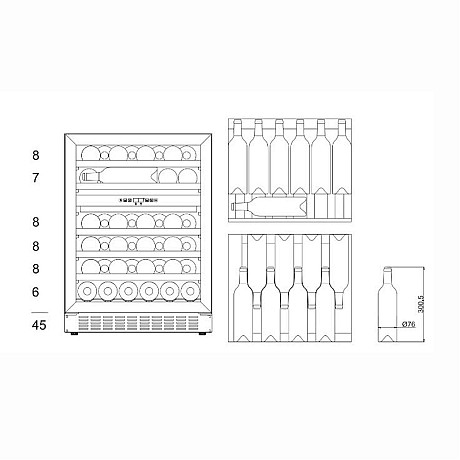 mQuvée - WineCave 780 60D Stainless - Vinkyl 53 flaskor, 2 zoner