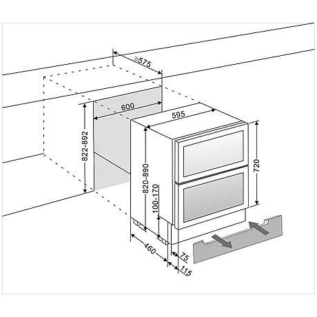 mQuvée - WineCave 60DD Fullglass - Vinkyl 44 flaskor med dubbel dörr