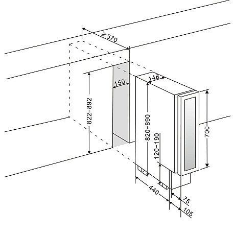 mQuvée - WCS15S WineCave 700 15S, Rostfri