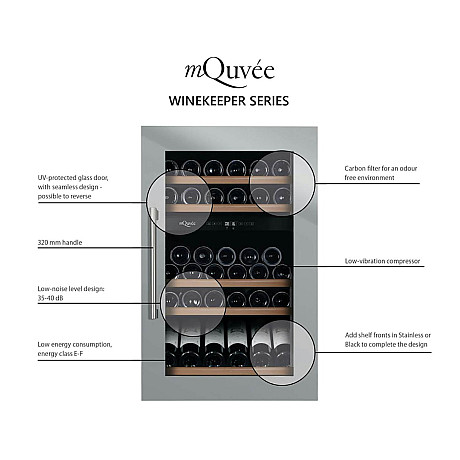 mQuvée - WineKeeper 25D - Integrerbar vinkyl 26 flaskor, 2 zoner