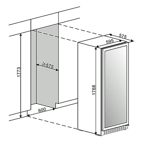 mQuvée - WineStore 177 - Vinlagringsskåp 126 flaskor, 15 hyllplan