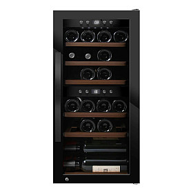 Fristående vinkyl mQuvée - WineExpert 24 Fullglass Black - Vinkyl 24 flaskor, 2 zoner
