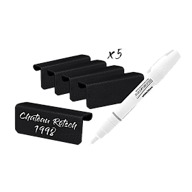 mQuvée - Vinetiketter WineExpert 5-pack - Etiketthållare med glaspenna