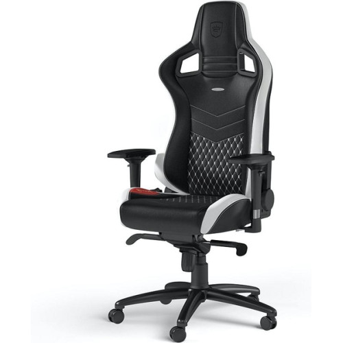 Noblechairs gamingstol epic real leather svart/vit/röd