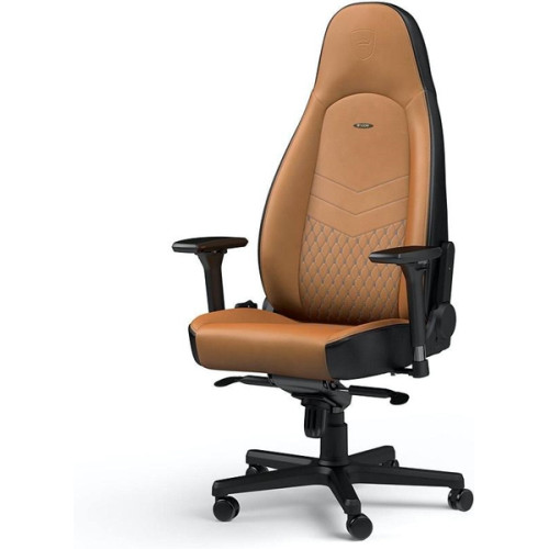 Noblechairs gamingstol icon real leather, konjakinruskea/svart