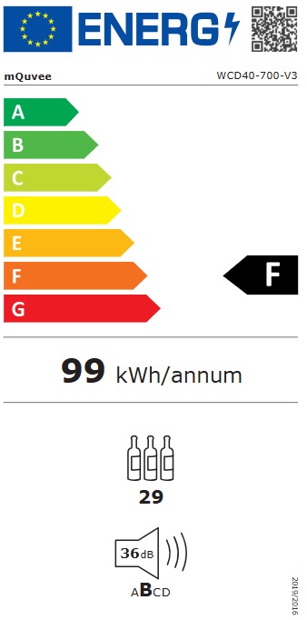 mQuvée - WineCave 40D Modern - Vinkyl 29 flaskor med 2 zoner
