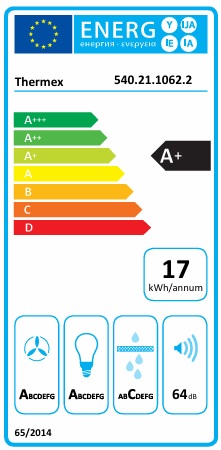 Thermex - Glasgow 60 cm - Svart, Vertikal fläkt med 543 m³/h och glas-touch
