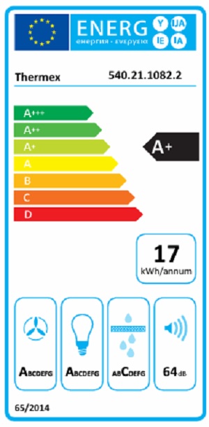 Thermex - Glasgow 80 cm - Svart, Vertikal fläkt med 543 m³/h kapacitet