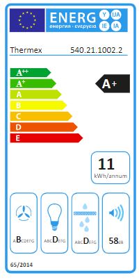 Thermex - Reading 60cm svart m/motor LED-belysning