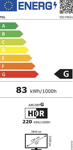TCL - 55C745 4K Ultra HD Smart QLED-TV, 55 tum TCL - 55C745 4K Ultra HD Smart QLED-TV, 55 tum