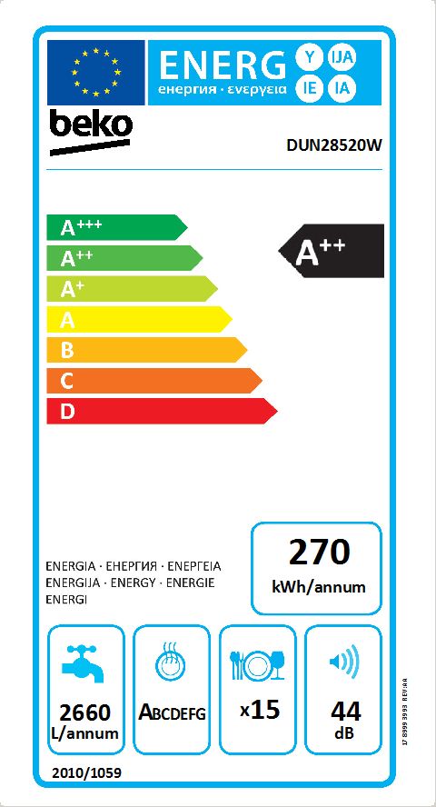 Beko - DUN28520W - Passar IKEA Metod Beko - DUN28520W - Passar IKEA Metod